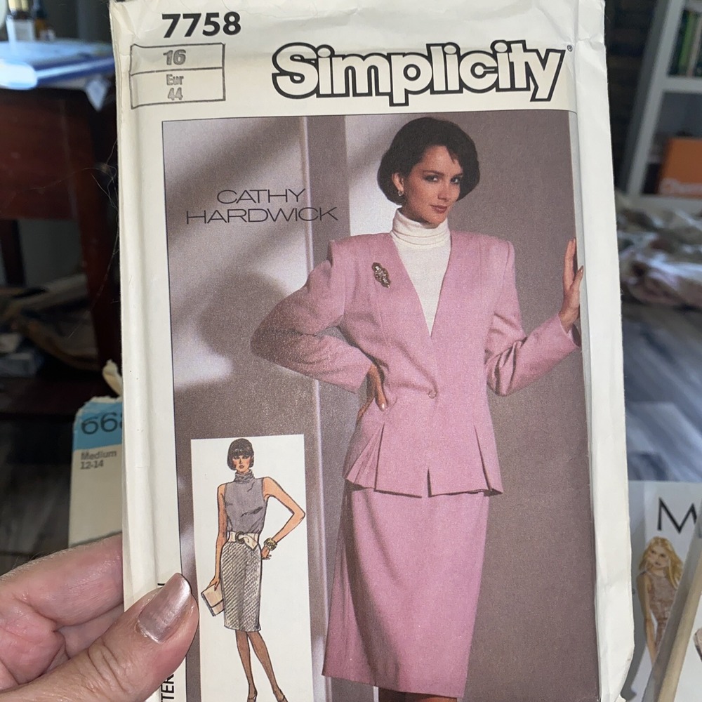 Vintage 1986 Simplicity 7758 Ladies Suit Pattern Cathy Hardwick Uncut Size 16